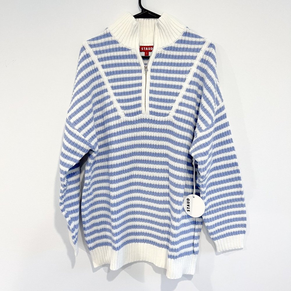 NWT STAUD Hampton Sweater Sea Stripe S L
